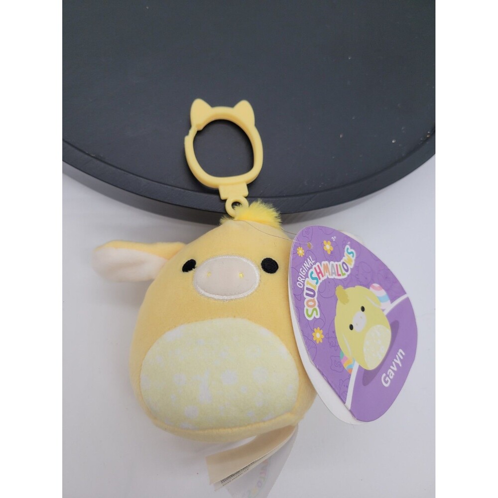 Squishmallows 3.5" Clip-On Gavyn the Yellow Donkey New with Tags